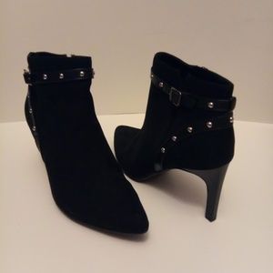 [Sam & Libby] Black Suede Ankle Booties (Size 9.5)